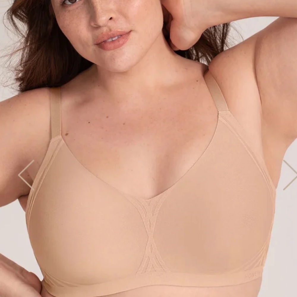 Honeylove Silhouette Bra Sand 3X Nude Tan Liftwear Wireless Honey Love NWT